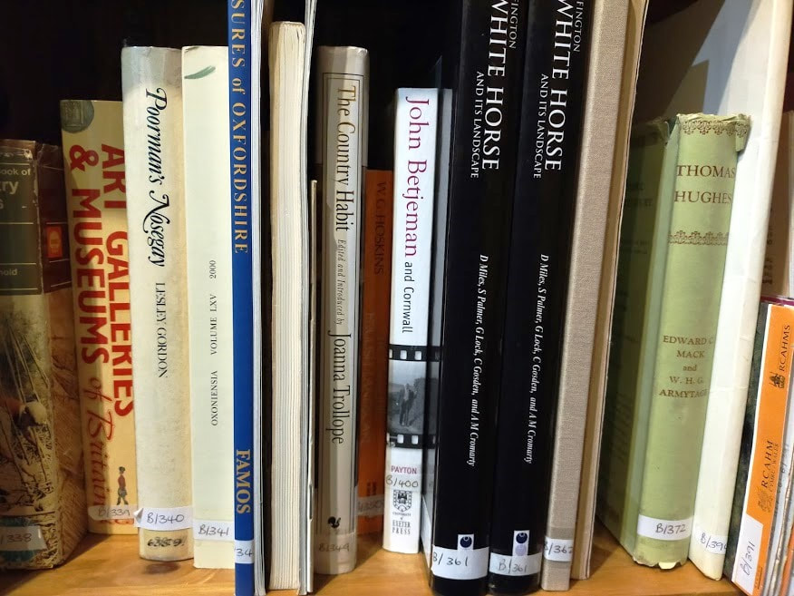 Close up of some of the books collection