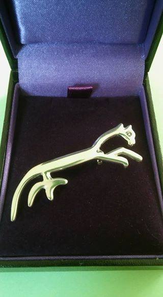 White Horse Pewter Brooch