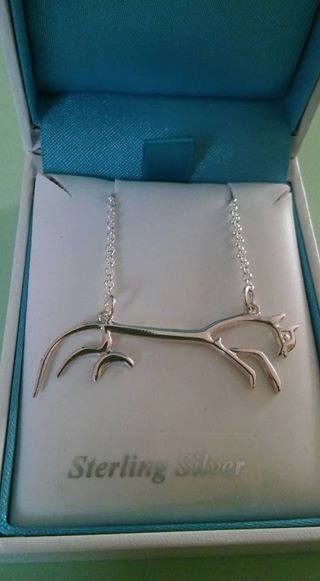 Sterling Silver White Horse Necklace