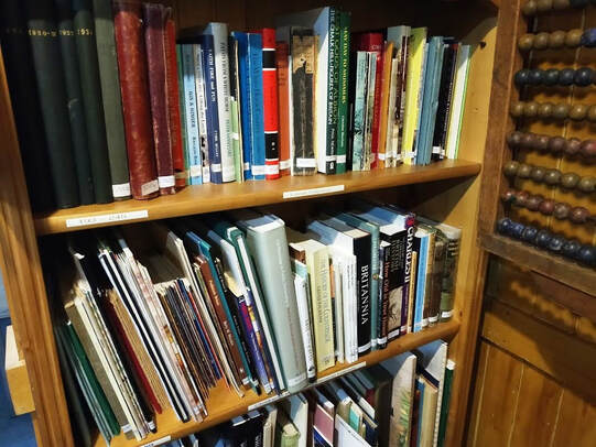 Bookcase with local information books